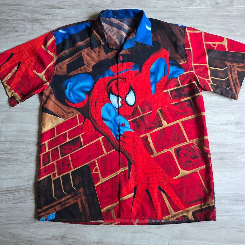 Vintage Y2K Marvel Spiderman Button Up Shirt